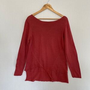 PERUVIAN CONNECTION Women's Size Large 100% Pima Cotton Loose Knit Coral Sweater